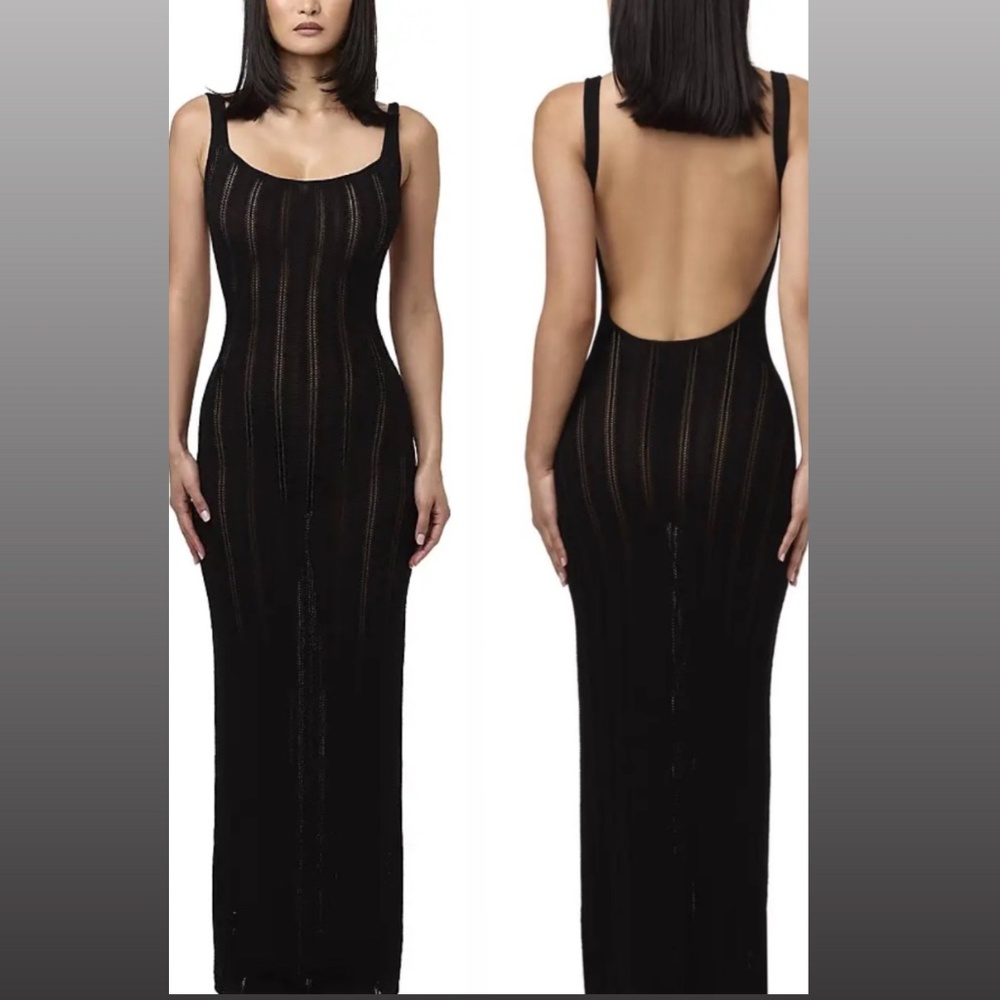 Knit Open Back Maxi Dress
